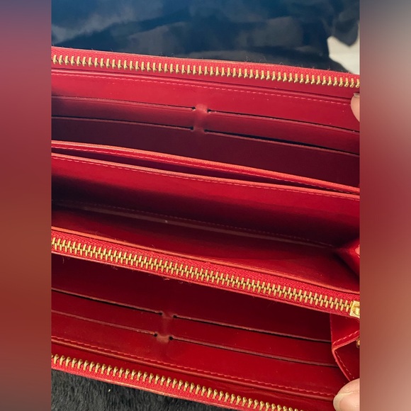 Louis Vuitton Monogram Vernis Patent Leather continental Wallet Scarlet Red - Picture 10 of 16